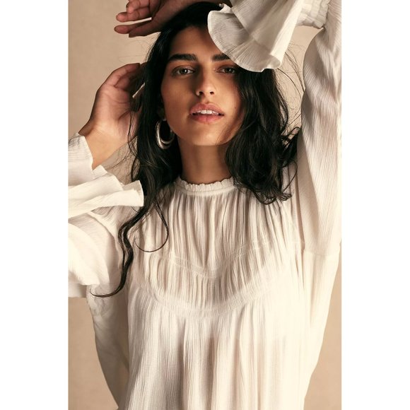 FREE PEOPLE Kelsey Flare Sleeve Blouse White - XS NWT - Picture 4 of 7